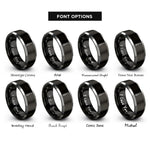 font options for inside engraving on black & silver screwdriver rings