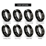 font options for inside engraving on black & grey screwdriver rings