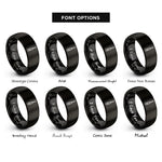font options for inside engraving on black screwdriver rings