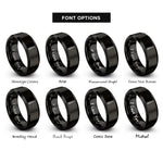 font options for inside engraving on black screwdriver rings