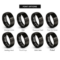 font options for inside engraving on black screwdriver rings