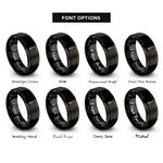 font options for inside engraving on black screwdriver rings