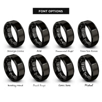 font options for inside engraving on black screwdriver rings
