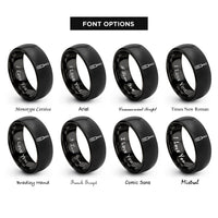 font options for inside engraving on black screwdriver rings