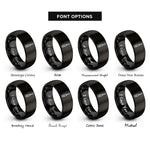 font options for inside engraving on black screwdriver rings