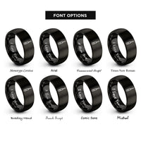 font options for inside engraving on black screwdriver rings