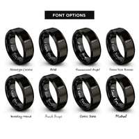 font options for inside engraving on black screwdriver rings