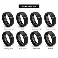 font options for inside engraving on black screwdriver rings