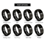 font options for inside engraving on black screwdriver rings