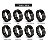 font options for inside engraving on black screwdriver rings