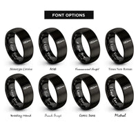 font options for inside engraving on black screwdriver flathead rings