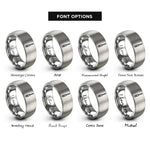 font options for inside engraving on gray screwdriver flathead rings