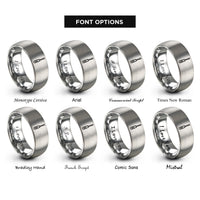 font options for inside engraving on gray screwdriver flathead rings
