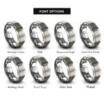 font options for inside engraving on gray screwdriver flathead rings