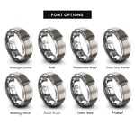 font options for inside engraving on silver screwdriver rings