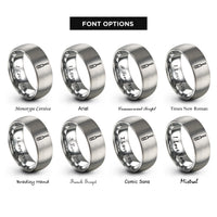 font options for inside engraving on gray screwdriver rings