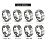 font options for inside engraving on grey screwdriver rings