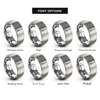 font options for inside engraving on grey screwdriver rings