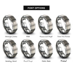 font options for inside engraving on silver screwdriver rings