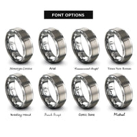 font options for inside engraving on silver screwdriver rings