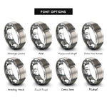 font options for inside engraving on silver screwdriver rings