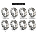 font options for inside engraving on grey screwdriver rings