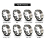 font options for inside engraving on silver screwdriver rings