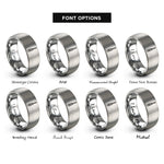 font options for inside engraving on gray screwdriver rings