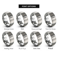 font options for inside engraving on gray screwdriver rings