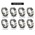 font options for inside engraving on silver screwdriver rings