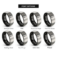 font options for inside engraving on black & silver screwdriver phillips rings