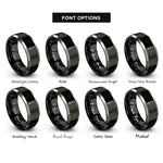 font options for inside engraving on black & silver screwdriver phillips rings