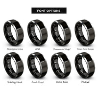 font options for inside engraving on black & silver screwdriver phillips rings