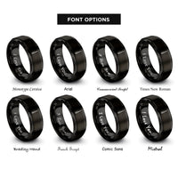 font options for inside engraving on black screwdriver phillips rings