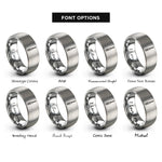 font options for inside engraving on silver screwdriver phillips rings