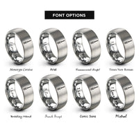 font options for inside engraving on silver screwdriver phillips rings