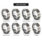 font options for inside engraving on grey screwdriver phillips rings