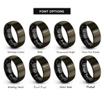 font options for inside engraving on gunmetal & black screwdriver phillips rings