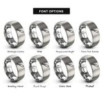 font options for inside engraving on grey scriber rings
