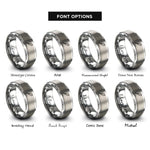 font options for inside engraving on silver scriber rings