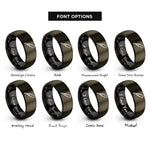 font options for inside engraving on gunmetal & black scriber rings