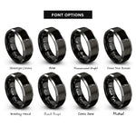 font options for inside engraving on black & grey scribing awl rings