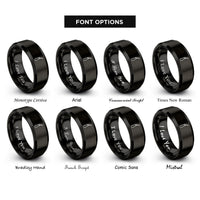 font options for inside engraving on black scribing awl rings