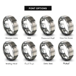 font options for inside engraving on grey scribing awl rings