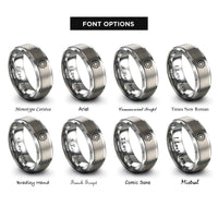 font options for inside engraving on grey script gear rings