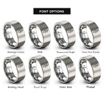font options for inside engraving on grey scroll arrows rings