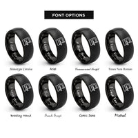 font options for inside engraving on black scroll saw rings