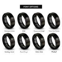 font options for inside engraving on black scroll saw rings