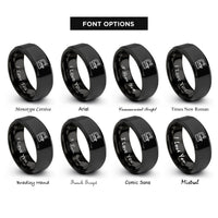font options for inside engraving on black scroll saw rings