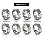 font options for inside engraving on silver scroll saw rings